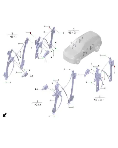 Мотор стеклоподъемника правой двери для Leapmotor C11, 6503122-CM01