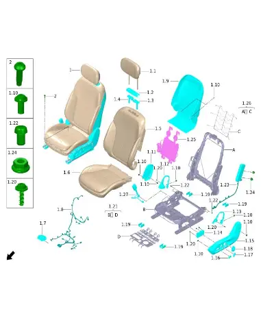 Крепежный элемент с шестигранным углублением для Leapmotor C11, F215B1028TF62-000