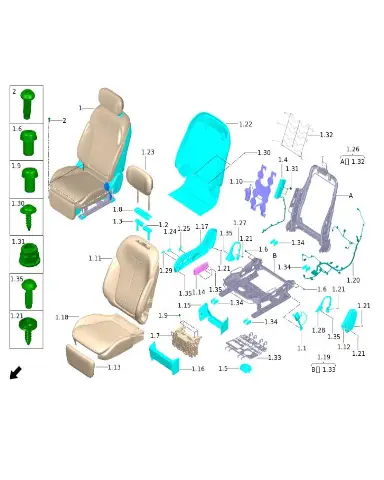 Кнопка переключателя регулировки опоры сиденья для Leapmotor C11, 5820604-LC21