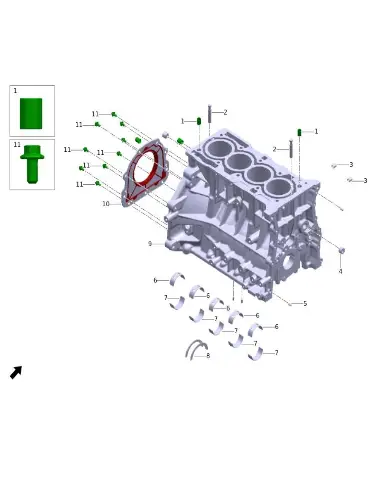 Верхняя опорная втулка коленвала (4) для Leapmotor C11, 7101013-SH01