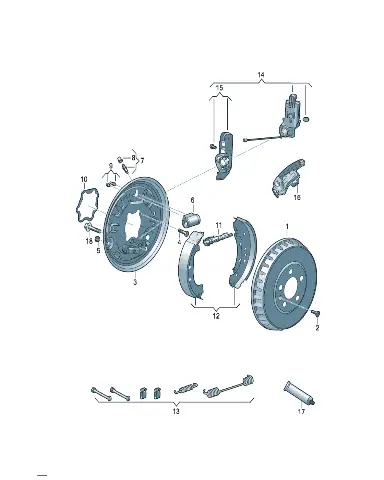 1 комплект крепление детали,для тормозной shoes для Volkswagen ID.UNYX, 1ED698545A