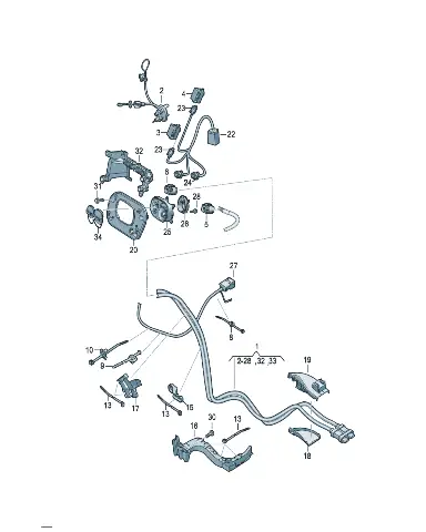 Плоский контакт корпус оснащенный с контакт устройство блокировки для Volkswagen ID.UNYX, 4N0973714A