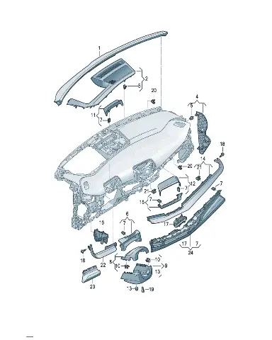Панель приборов защита черный черный для Volkswagen ID.UNYX, 11H8581894PK