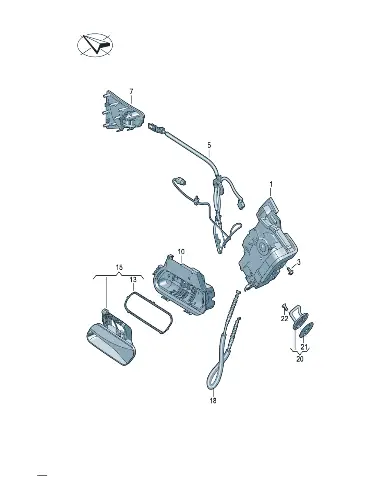 Дверь ручка,наружный грунтованная для Volkswagen ID.UNYX, 11H837206EGRU