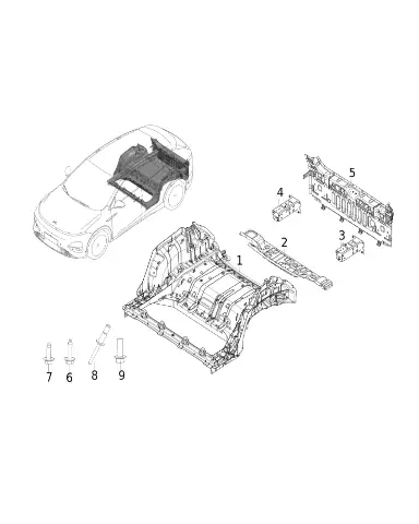 Задняя часть пола кузова для XPENG G6, 4030200FA1-ZZ-00