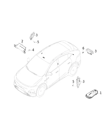 Умный ключ в сборе для XPENG G6, 8810005EA1-6D-02