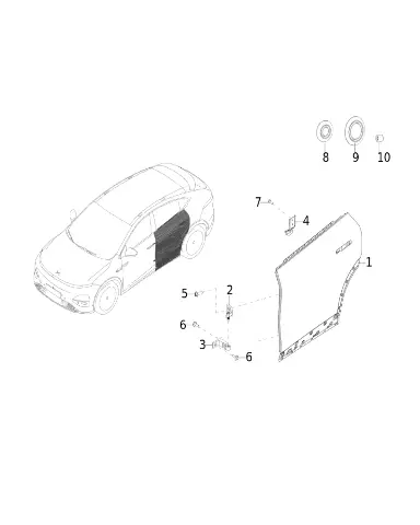 Задняя левая дверь под окрас для XPENG G6, 5020200FA1-ZZ-00