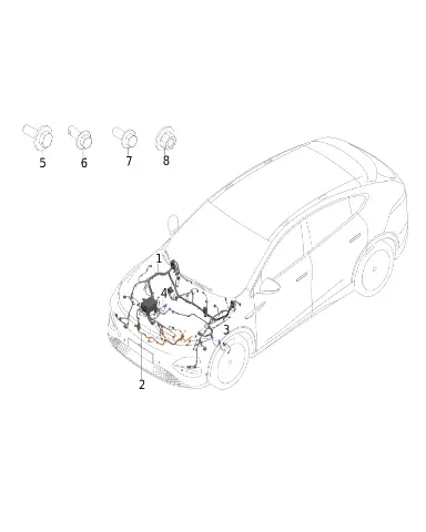 Жгут проводки переднего багажника для XPENG G6, 8310108FA1-00-07
