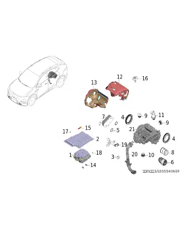 Электрический насос в сборе для XPENG G6, 1033410FA1-00-04