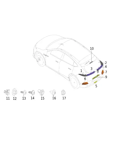 Дополнительный стоп-сигнал для XPENG G6, 7325001FA1-00-01
