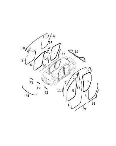Накладка стойки B задней левой двери для XPENG G6, 5410215FA1-00-01