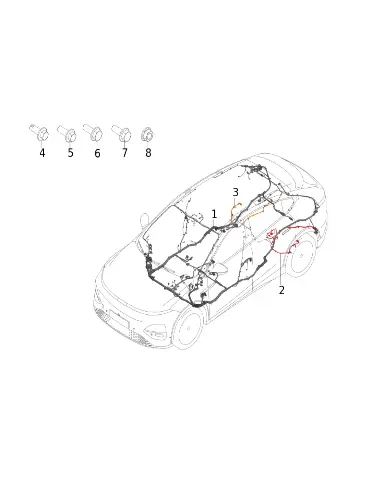 Болт с шестигранной головкой с фланцем для XPENG G6, Q1860616T1F70