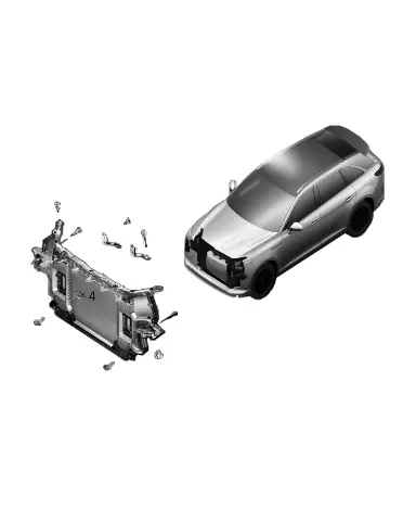 Левый кронштейн модуля охлаждения для XPENG G9, 7195200EA1-00-00
