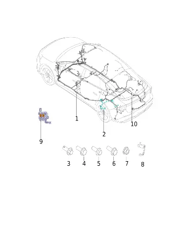 Болт с фланцем для XPENG P7+, Q1840814F70T1