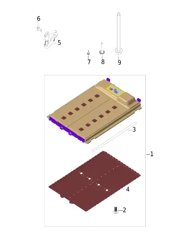 Болт с фланцем M10x55 для XPENG P7+, Q180B1055TF61