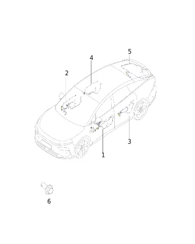 Жгут проводки двери багажника для XPENG P7+, 8325504FC1-00-04