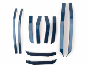 Защитные накладки на двери, бампер и боковые зеркала Zeekr 001, синего цвета из 10 элементов