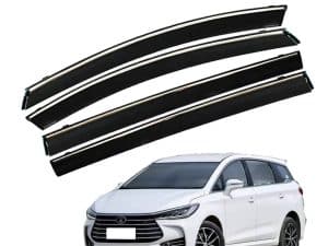 Ветровики, дефлекторы BYD Tang Ev, прозрачные с хромом