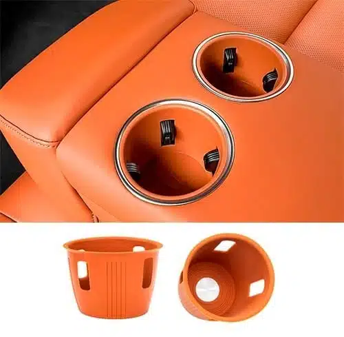 Силиконовые вставки в подстаканники второго ряда Lixiang L7, Оранжевого цвета, комплект 2 шт. до рест 2023