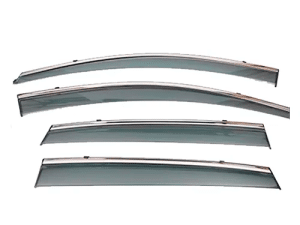 Ветровики, дефлекторы BYD Song plus Ev, прозрачные с хромом, 2022-2025 год