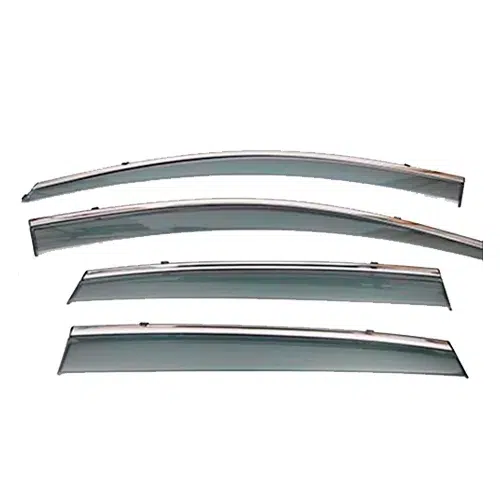 Ветровики, дефлекторы BYD Song plus Ev, прозрачные с хромом, 2022-2025 год