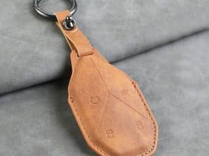 Чехол для смарт ключа BYD Leopard, рыжего цвета, материал нубук