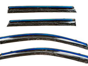 Ветровики, дефлекторы Geely Coolray, прозрачные с хромом