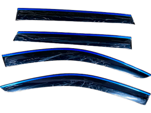 Ветровики, дефлекторы Geely Monjaro, прозрачные с хромом