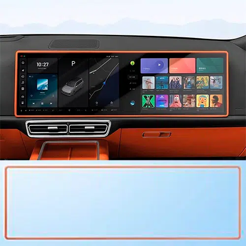 Силиконовая накладка на рамку переднего монитора Lixiang L7, L8, L9, Оранжевого цвета, до рест 2023