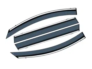 Ветровики, дефлекторы BYD Qin Ev, Destroyer EV, прозрачные с хромом