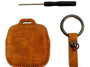 Чехол для смарт ключа Zeekr, рыжего цвета, нубук
