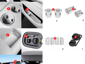 Комплект силиконовых накладок, вставки для салона Lixiang L7, белого цвета из 17 элементов