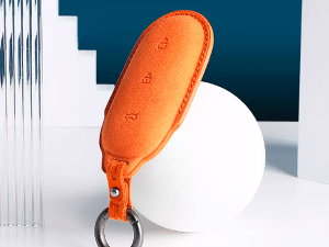 Чехол для смарт ключа Lixiang, оранжевого цвета, алькантара