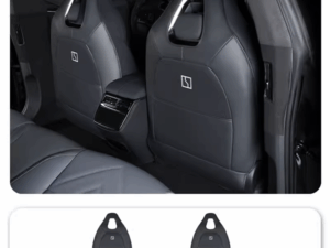 Защитная накладка на всю спинку сидений и центральную консоль из эко кожи Zeekr 001 из 3 частей, черного цвета