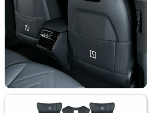 Защитная накладка на нижнию спинку сидений и центральную консоль из эко кожи, Zeekr 001 из 3 частей, черного цвета