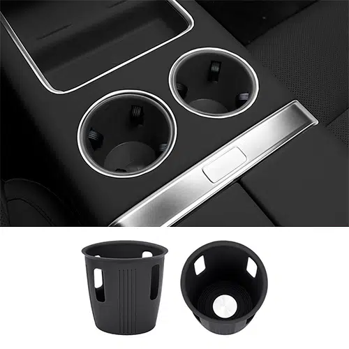 Силиконовые вставки в подстаканники переднего ряда Lixiang L6, L7, L8, L9, черного цвета, комплект 2 шт