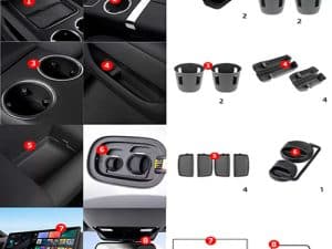 Комплект силиконовых накладок, вставки для салона Lixiang L7, черного цвета из 17 элементов