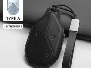 Чехол для смарт ключа BYD Leopard, из эко кожи, черного цвета