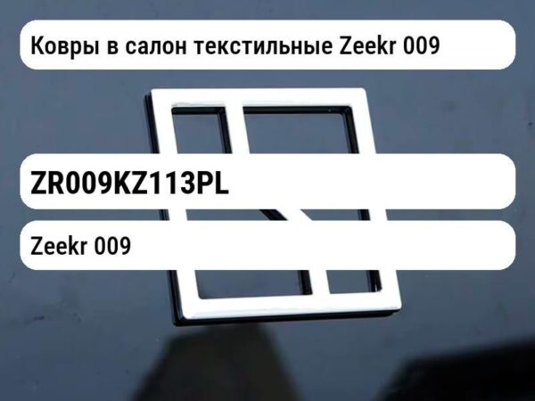 Ковры в салон текстильные Zeekr 009