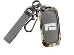 Противоударный, защитный чехол для смарт-ключа Polar Stone из эко кожи, серого цвета