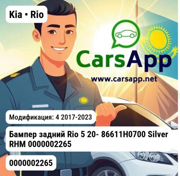 Kia Rio Бампер задний Rio 5 20- 86611H0700 Silver RHM 0000002265 0000002265 4