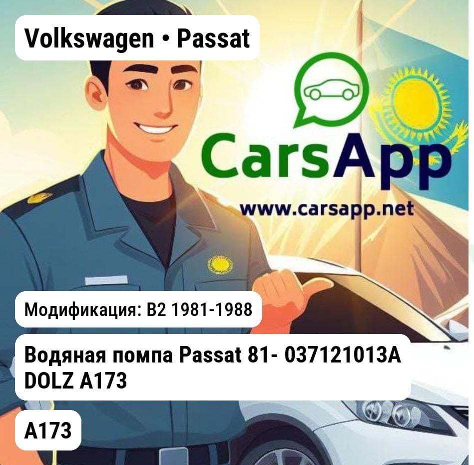 Volkswagen Passat Водяная помпа Passat 81- 037121013A DOLZ A173 A173 B2