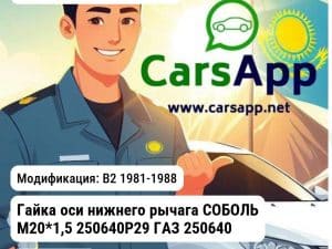 Volkswagen Passat Гайка оси нижнего рычага СОБОЛЬ М20*1,5 250640P29 ГАЗ 250640П29 250640П29 B2