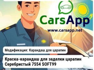 Аксессуары Ремкомплект Краска-карандаш для заделки царапин Серебристый 7554 SOFT99 7554 7554 Карандаш для