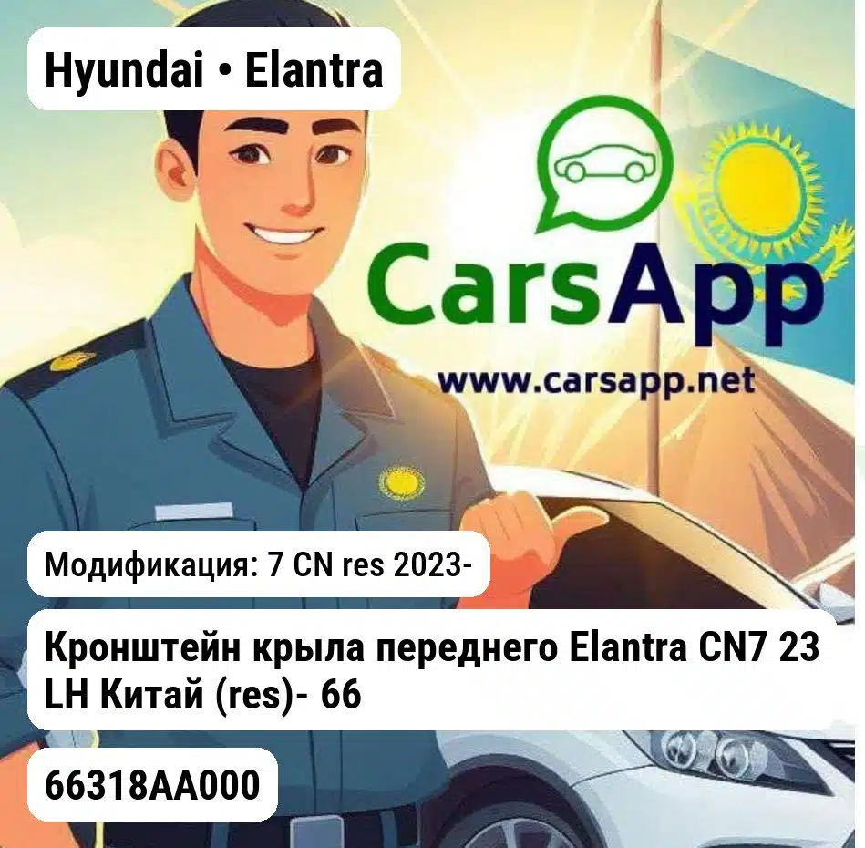 Hyundai Elantra Кронштейн крыла переднего Elantra CN7 23 LH Китай (res)- 66318AA000 Hyundai/KIA 66318AA000 66318AA000 7 CN res