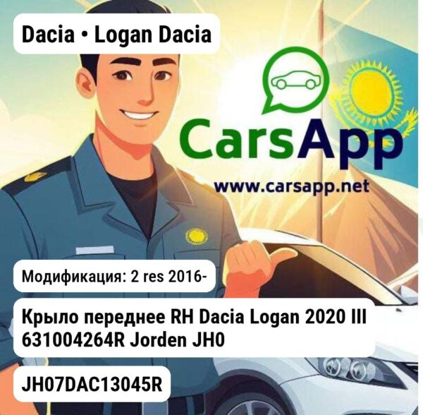 Dacia Logan Dacia Крыло переднее RH Dacia Logan 2020 III 631004264R JH07DAC13045R JH07DAC13045R 2 res