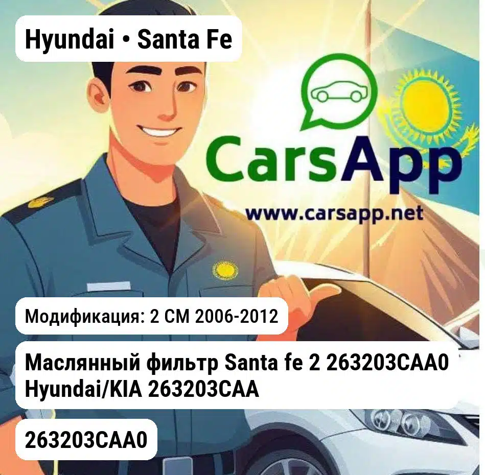 Hyundai Santa Fe Маслянный фильтр Santa fe 2 263203CAA0 Hyundai/KIA 263203CAA0 263203CAA0 2 CM
