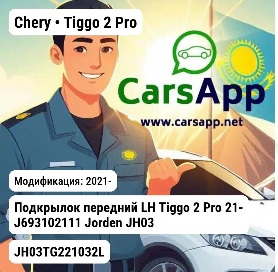 Chery Tiggo 2 Pro Подкрылок передний LH Tiggo 2 Pro 21- J693102111 JH03TG221032L JH03TG221032L
