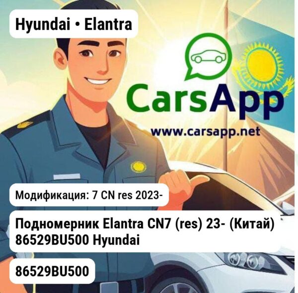 Hyundai Elantra Подномерник Elantra CN7 (res) 23- (Китай) 86529BU500 Hyundai/KIA 86529BU500 86529BU500 7 CN res