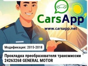 Chevrolet Cruze Прокладка преобразователя трансмиссии 24263268 GENERAL MOTORS 24263268 24263268